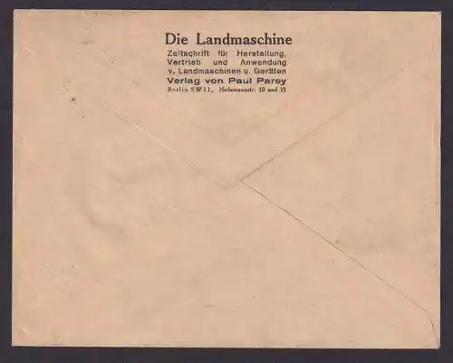 Perfin Lochung Deutsches Reich Die Landmaschine Zeitschrift Verlag Paul Paray