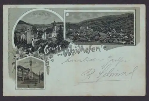 Litho Ansichtskarte Waidhofen a.d. Ybbs Österreich n. Siebenhirten b. Wien