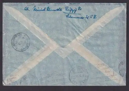 Flugpost Brief Air Mail DDR Messeflughafen Leipzig Mockau nach Helsinki Finnland