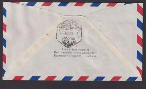 Flugpost Brief Air Mail Lufthansa schöner Beleg Bund MIF 206-207 München