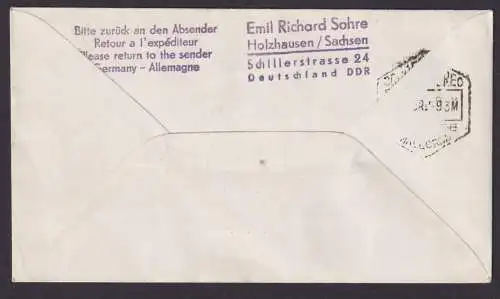 Flugpost Brief Air Mail SAS Stockholm Mallorca Spanien inter. DDR MEF Zuleitung