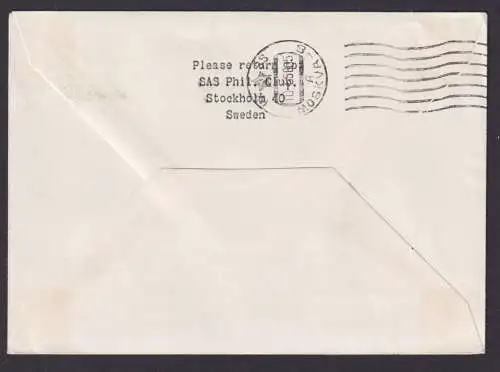 Flugpost Brief Air Mail Schweden SAS Aeroflot Erstflug Stockholm Riga Moskau