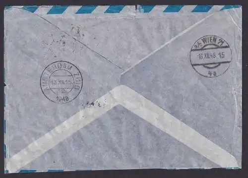 Flugpost Brief Air Mail Österreich Privatganzsache ZuF Sonderflug Wien Amsterdam