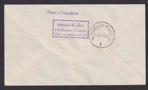 Flugpost Brief Air Mail Sabena Erstflug Brüssel Istanbul Zuleitung DDR Lufthansa