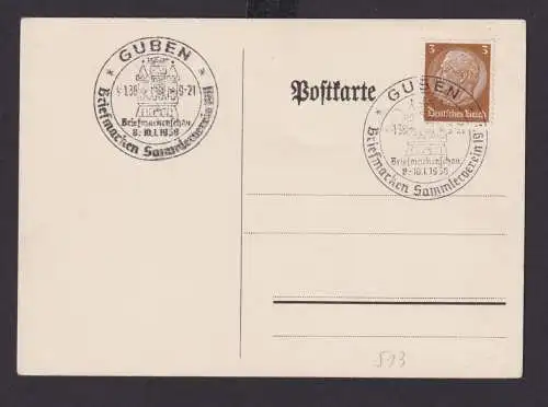 Guben Brandenburg Deutsches Reich Drittes Reich Karte Philatelie SST Briefmarken