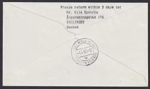 Flugpost Air Mail Brief Finnland Finnair Erstflug Helsinki Köln Wahn 1.4.1960