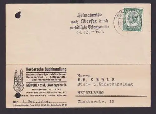 München Bayern Deutsches Reich Drittes Reich Karte Postsache SST Heimatgrüße aus