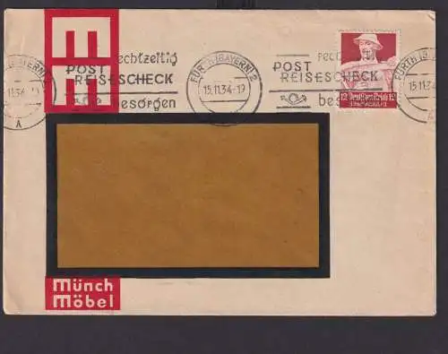 Fürth Bayern Deutsches Reich Drittes Reich Briefe Postsache SST Rechtzeitig