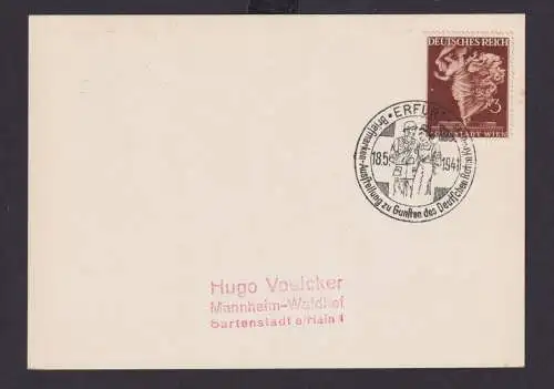 Deutsches Reich Drittes Reich Karte Philatelie SST Erfurt Briefmarken