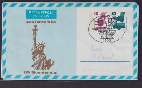 Briefmarken Bund Privatganzsache 2 WST Unfallverhütung 200 Jahre USA Liberty