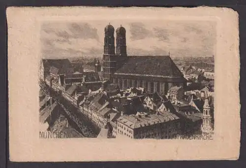 Ansichtskarte Radierung München Bayern Frauenkirche 1911 Brienz Schweiz