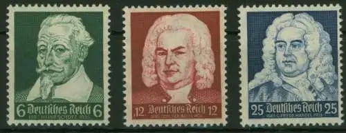 Deutsches Reich 573-575 Schütz Bach Händel Musik Komponisten postfrisch Kat.35,-