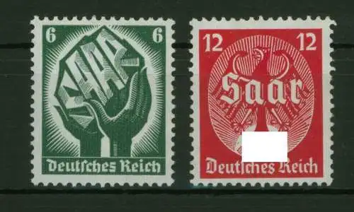 Deutsches Reich Saarabstimmung 544-545 1934 Luxus postfrisch MNH Kat.Wert 90,00