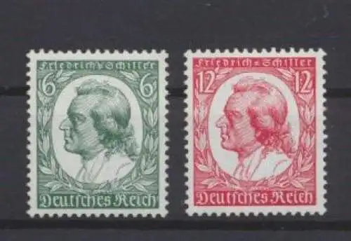 Deutsches Reich 554-555 Schiller Dichter Luxus postfrisch MNH Kat.-Wert 100,00