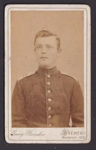 Original Fotoplatte Porträt Soldat Foto Georg Brinker Bremen