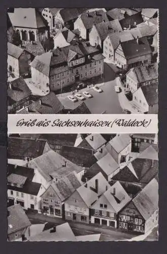 Ansichtskarte Sachsenhausen Waldeck Hessen Luftbild Geschäfte Elektro Nordmeier