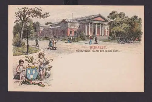 Ungarn Litho Ganzsache 5 Kreuzer Budapest Museum der bildenden Künste