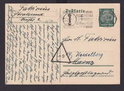 Deutsches Reich Drittes Reich Postsache Ganzsache SST Fernsprecher spart Zeit