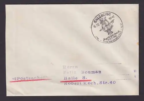 Postsache Österreich Brief K1 SST Salzburg Mozart Geburtsstadt Musik Komponist