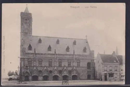 Ansichtskarte Nieuport Belgien Les Halles Hallen