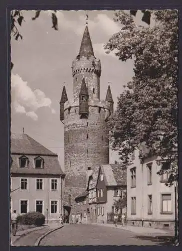 Ansichtskarte Friedberg Burg Friedberg Adolfsturm Strassenansicht Hessen ab