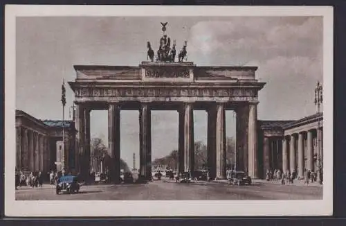 Ansichtskarte Künstlerkarte Berlin Brandenburger Tor Oldtimer Serie Pastell