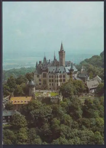 Ansichtskarte Aero Foto DDR Luftbildserie der Interflug Schloß Wernigerode SST