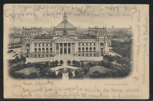 Ansichtskarte Berlin Reichstagsgebäude nach Labiau Ostpreussen Polessk Russland