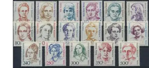 Berlin Frauen komplett 17 Werte Luxus postfrisch MNH Kat.-Wert 70,00