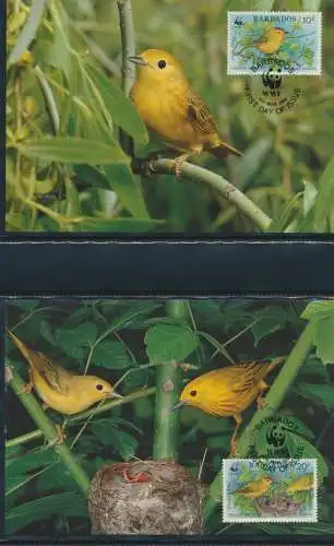 WWF Barbados 770-773 Tiere Vögel Goldwaldsänger kpl. Kapitel bestehend