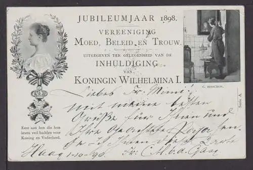 Niederlande Monarchie Königin Wilhelmina I Niederlande Krönungs Ganzsache 1898 n