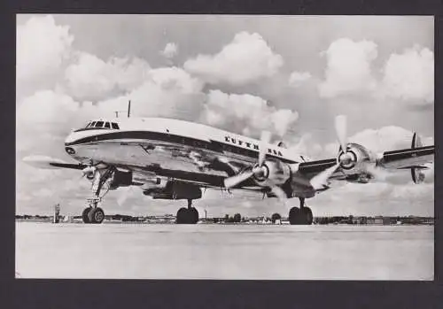 Flugpost Ansichtskarte Lufthansa Lockheed Super G Constellation inter. Foto AK