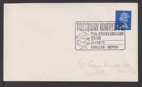 Briefmarken Großbritannien Sport Fußball toller SST Torquay United FC 1973