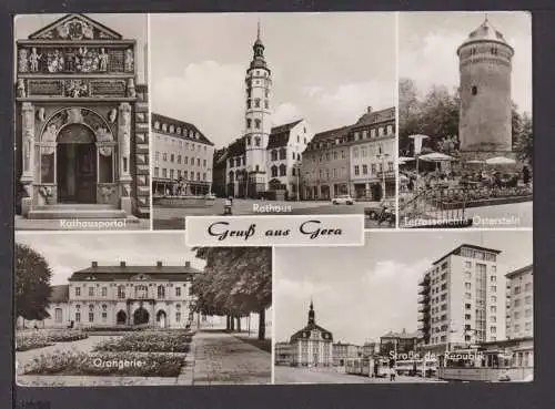 Ansichtskarte Gera Thüringen Rathaus Orangerie Rosenthal Sachsen Auto