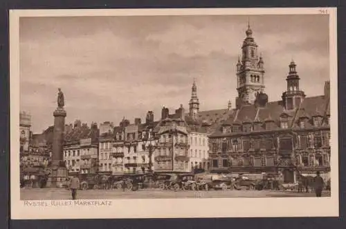 Ansichtskarte Ryssel Lille Frankreich Markplatz