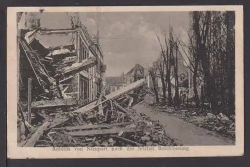 Ansichtskarte Nieuport Belgien Feldpost1916 Simselwitz Mochau Döblen Sachsen