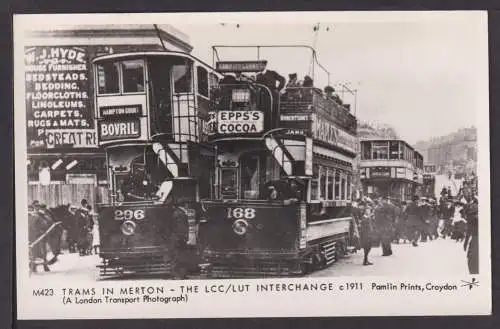 Ansichtskarte Trams in Merton London Großbritannien The LCC/LUT Interchange