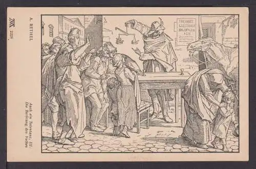 Ansichtskarte Künstler A. Rethel Auch ein Totentanz III Die Betörung des Volkes