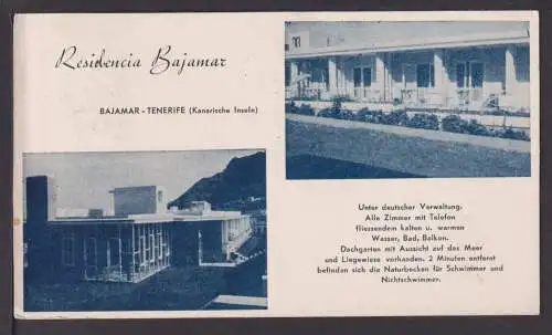 Ansichtskarte Teneriffa Spanien Residencia Bajamar Berlin