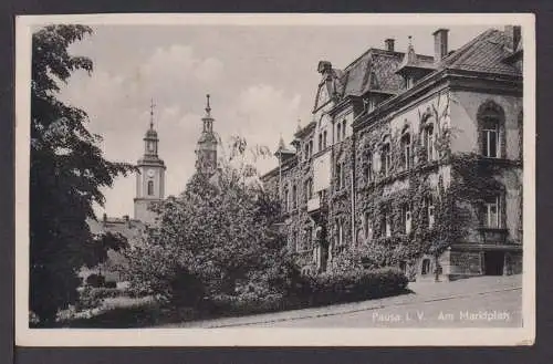 Ansichtskarte Pausa Vogtland Sachsen Am Marktplatz Großdalzig