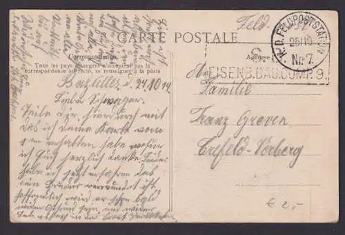 Ansichtskarte Bazeilles Frankreich Feldpost Zerstörte Häuser Eisenbahn Bau Comp.