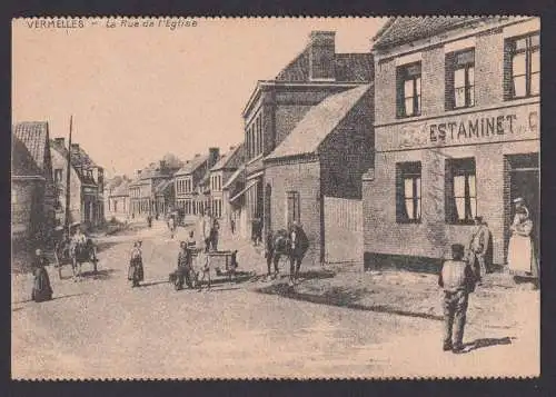 Ansichtskarte Vermelles Frankreich Feldpost La Rue de l Eglise Oldenburg