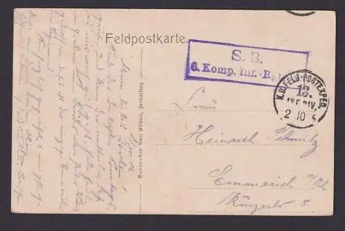 Ansichtskarte Stenay Frankreich Feldpost 6. Komp.Inf. Rgt.Kaserne Kirche