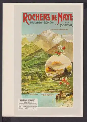 Jugendstil Art Nouveau Künstler Ansichtskarte Rochers de Naye Montreux 1900