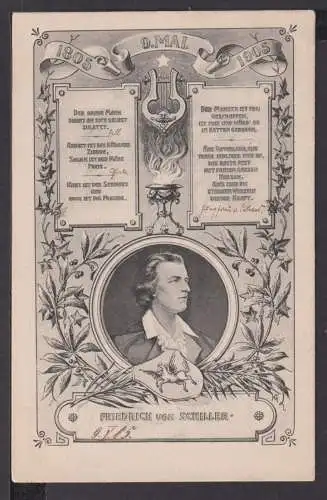 Ansichtskarte Künstler Friedrich von Schiller Dichter 1905 Berlin