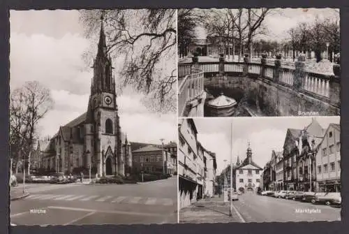 Ansichtskarte Bad Kissingen Bayern Kirche Marktplatz Brunnen