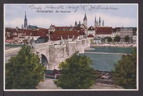 Ansichtskarte Würzburg Bayern Alte Mainbrücke Rottenbauer