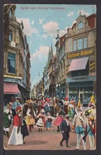 Ansichtskarte Köln NRW Kölner Karneval 1912 Lübeck Reklame Berlram Ackens