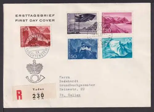 Liechtenstein Brief 381-385 Landschaften guter FDC Kat.Wert 80,00 23.7.1959 echt