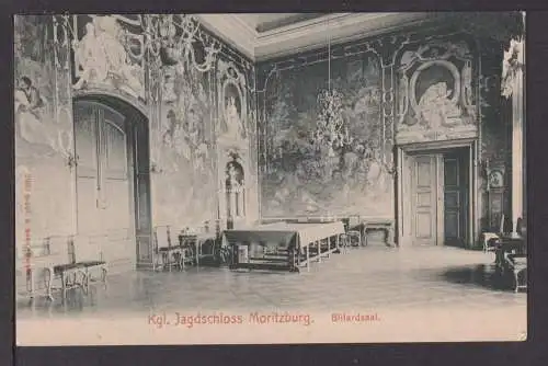 Ansichtskarte Moritzburg Sachsen Jagdschloss Billardsaal